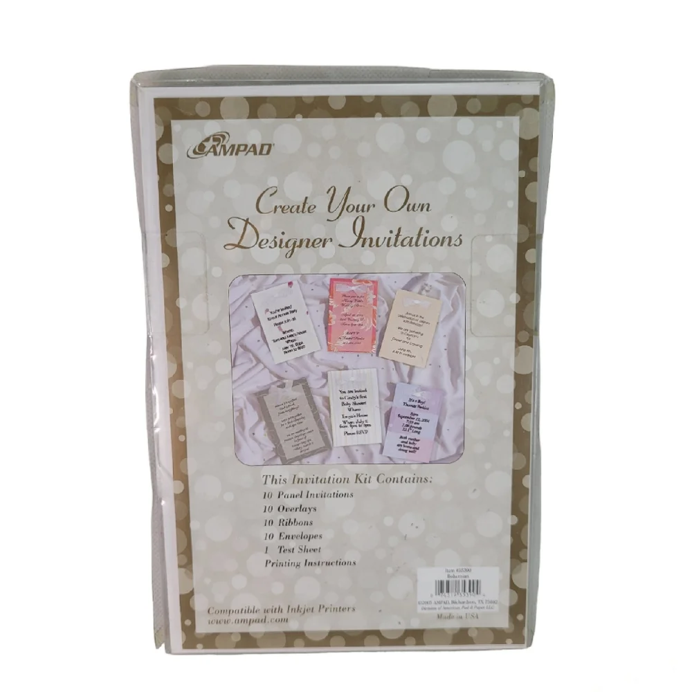 Create Your Own Designer Invitations with Overlays by AMPAD Set of 2 Boxes New